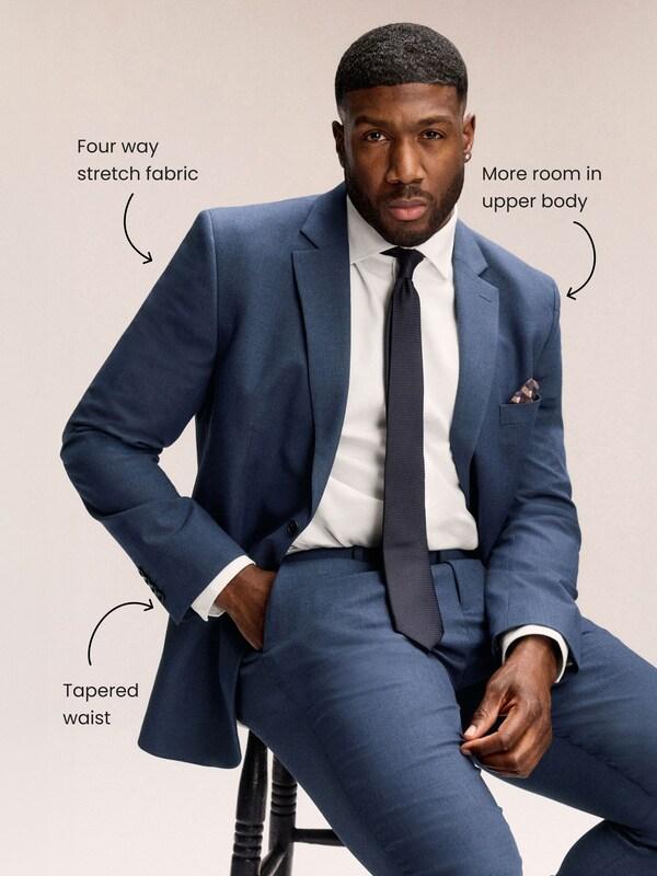 Seraphine Blue Muscle Fit Motionflex Stretch Suit Jacket