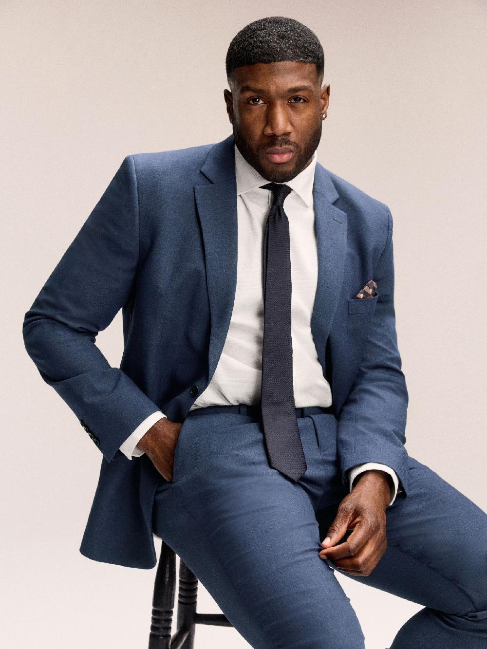 seraphine Blue Muscle Fit Motionflex Stretch Suit Jacket