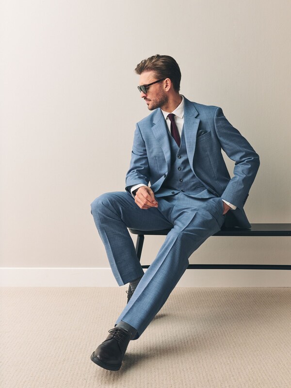 Seraphine Blue Regular Fit Signature Nova Fides 100% Italian Wool Suit Jacket