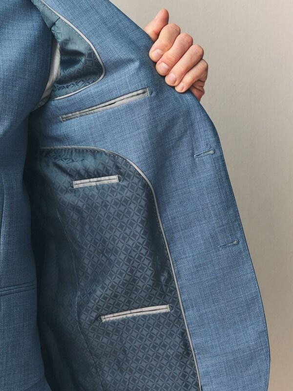 Seraphine Blue Regular Fit Signature Nova Fides 100% Italian Wool Suit Jacket