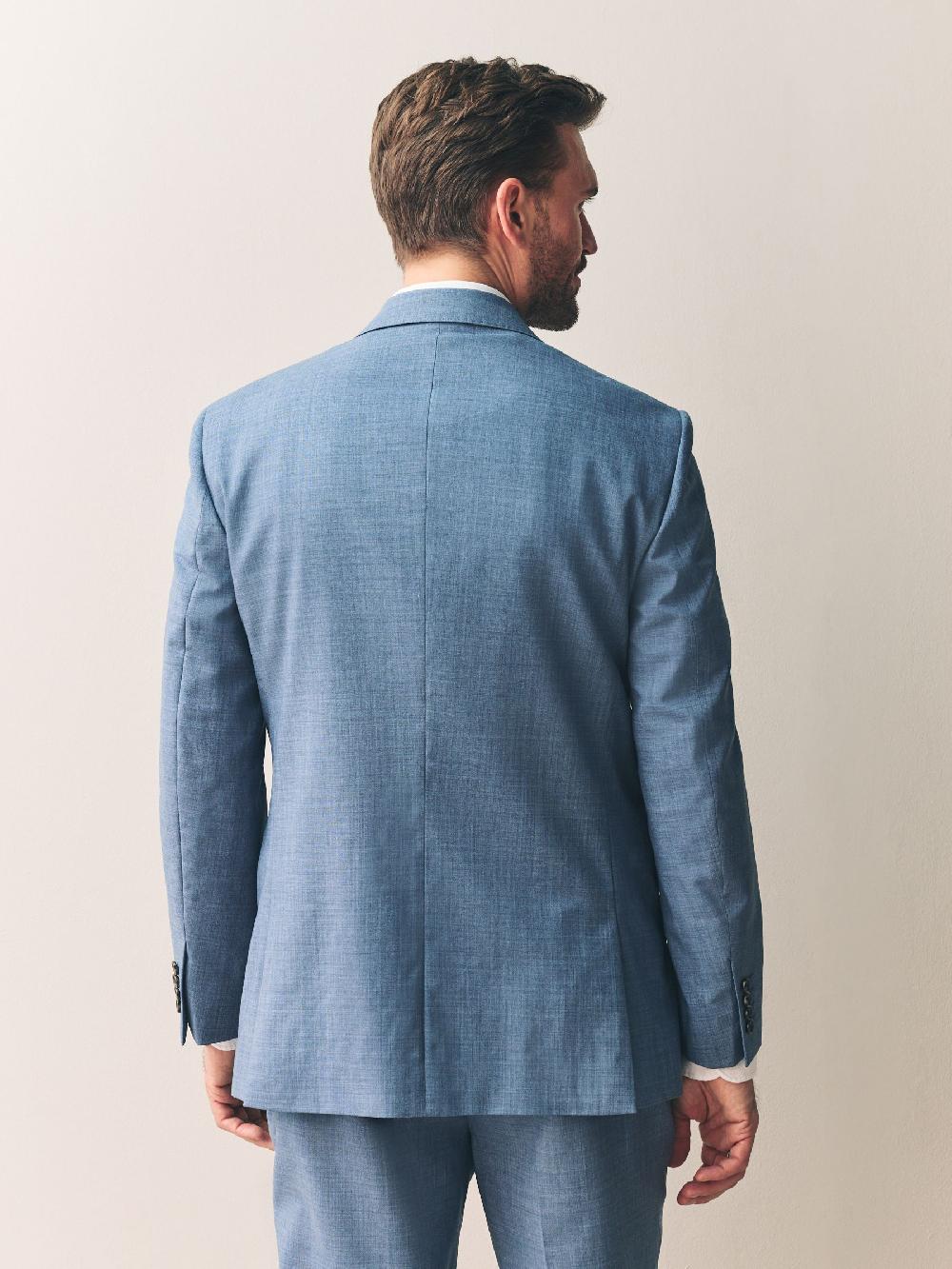 seraphine Blue Regular Fit Signature Nova Fides 100% Italian Wool Suit Jacket