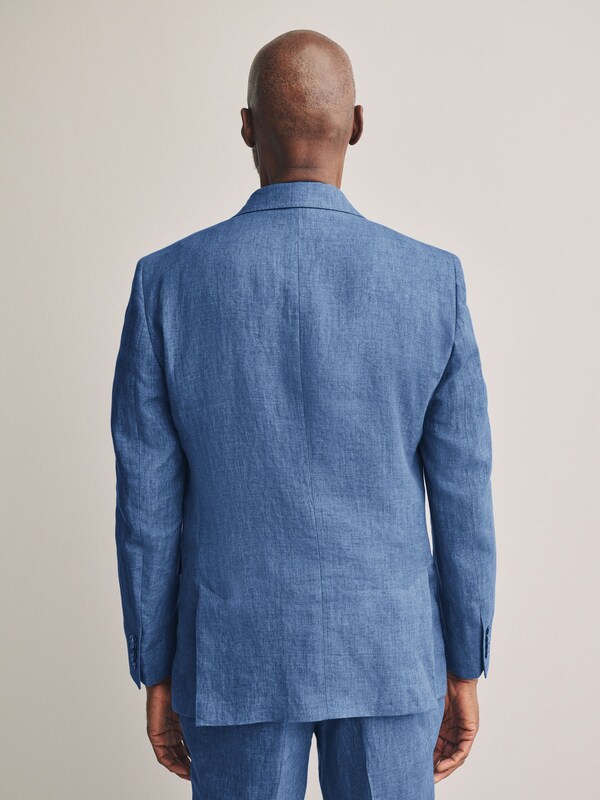 Seraphine Blue Slim Fit Leomaster Italian 100% Linen Suit Jacket