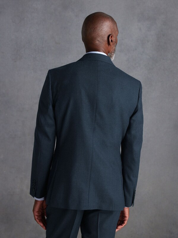Seraphine Blue Slim Fit Signature Zignone Italian Wool Cashmere Blend Flannel Suit Jacket