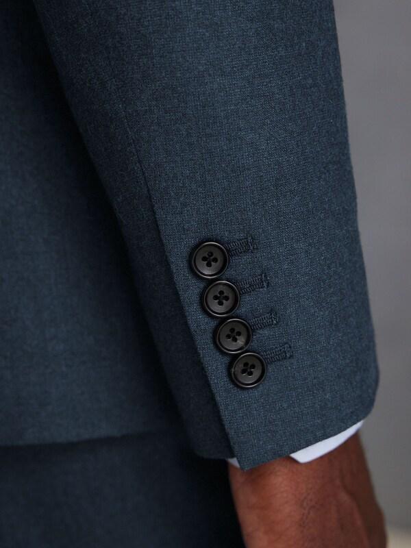 Seraphine Blue Slim Fit Signature Zignone Italian Wool Cashmere Blend Flannel Suit Jacket