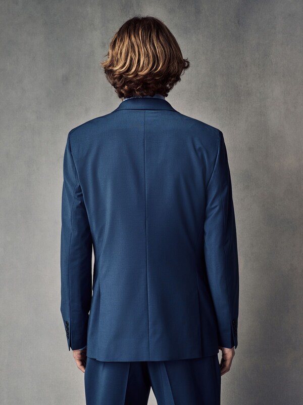 Seraphine Blue Slim Fit Wool Blend Motionflex Suit Jacket