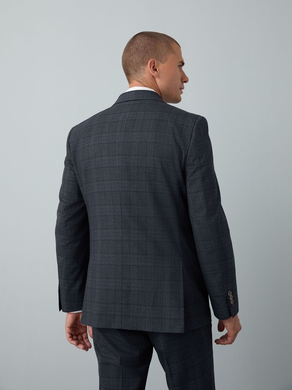Seraphine Blue Tailored Fit Trimmed Check Suit Jacket