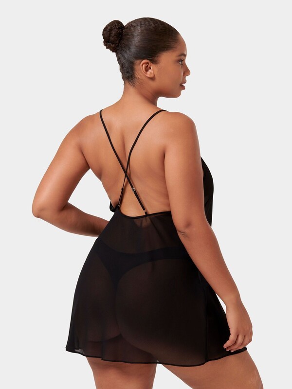 Seraphine Bluebella Rosalie Short Plunge Satin And Embroidered Chemise
