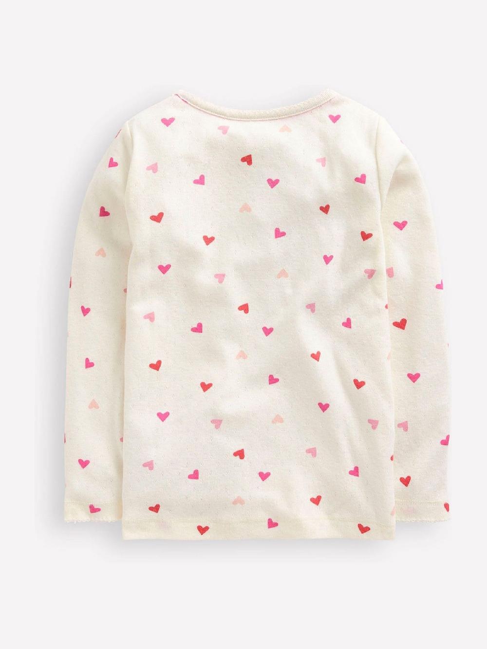 seraphine Boden Cream Long Sleeve Pointelle Heart Top