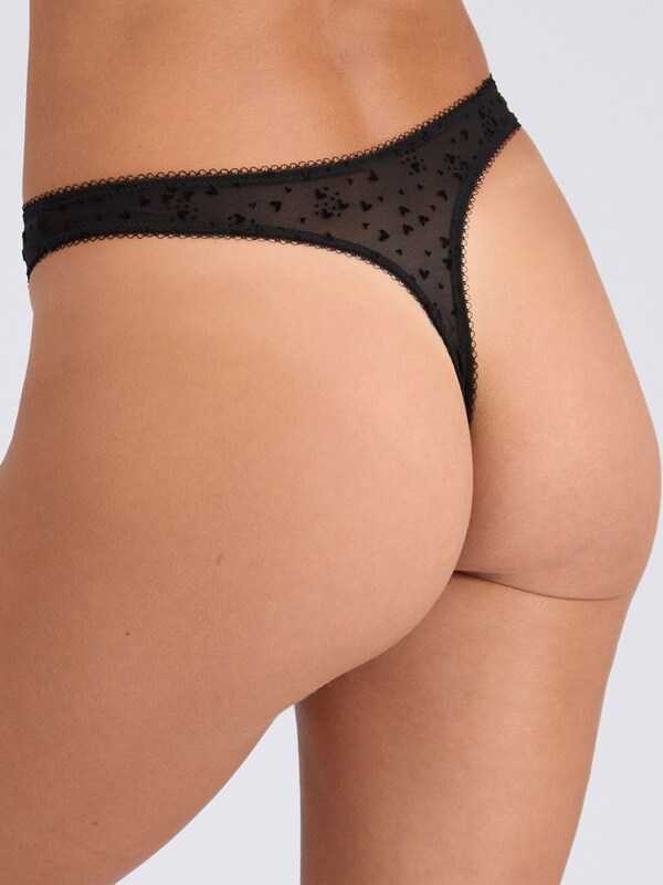 Seraphine Boux Avenue Black Elsa Heart Thongs 5 Pack
