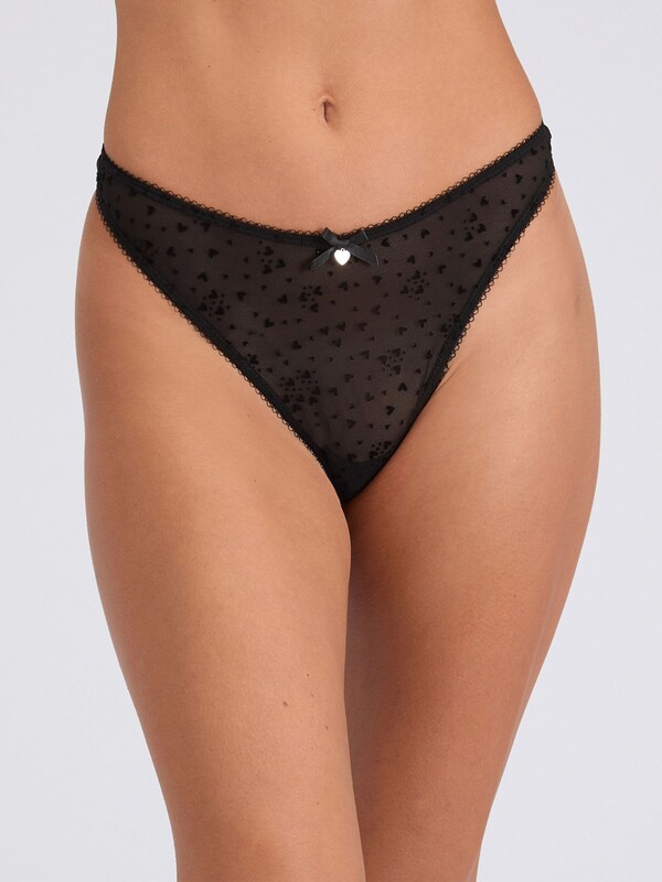 Seraphine Boux Avenue Black Elsa Heart Thongs 5 Pack
