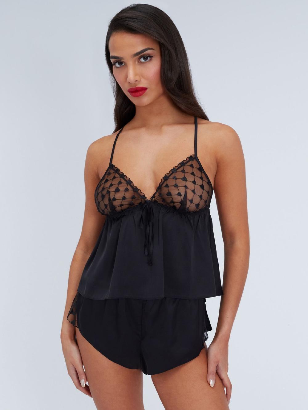 seraphine Boux Avenue Black Josephina Heart Cami Set