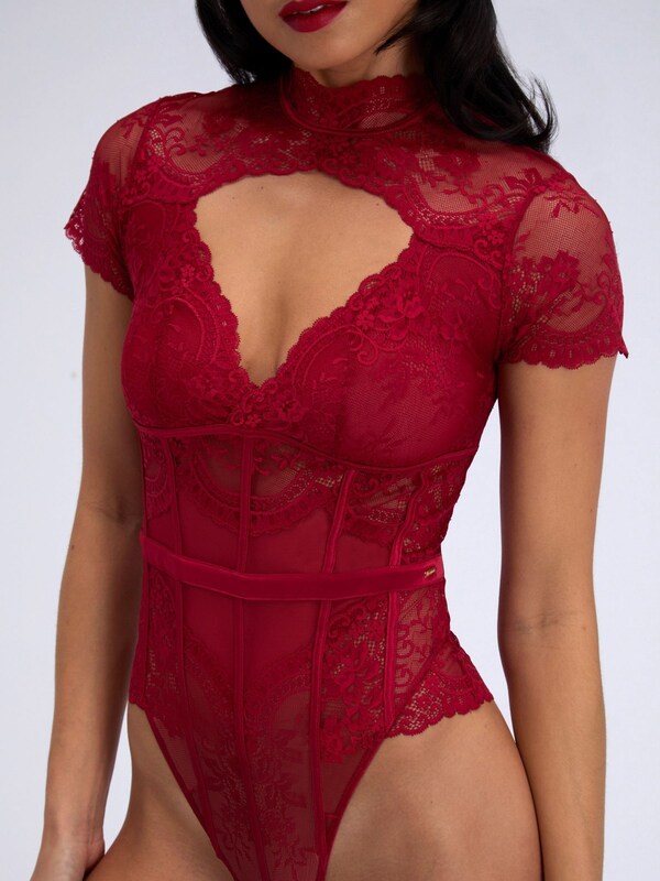 Seraphine Boux Avenue Pillar Box Red Violetta Lace Body