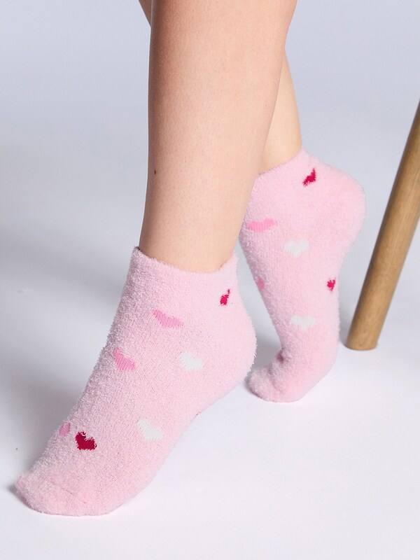 Seraphine Boux Avenue Pink 4 Pack Heart Cosy Trainer Socks