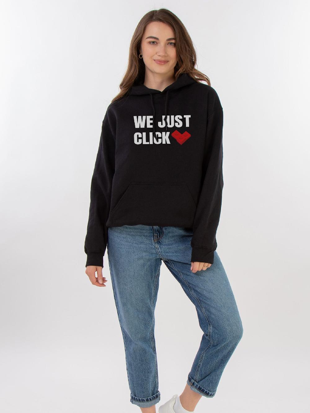 seraphine Brands In Black Valentine's Day We Just Click Hoodie