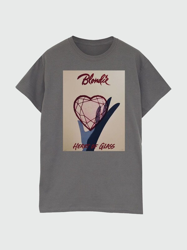 Seraphine Brands In Grey Blondie Heart Of Glass Poster Women Charcoal Boyfriend Fit Music T-Shirt