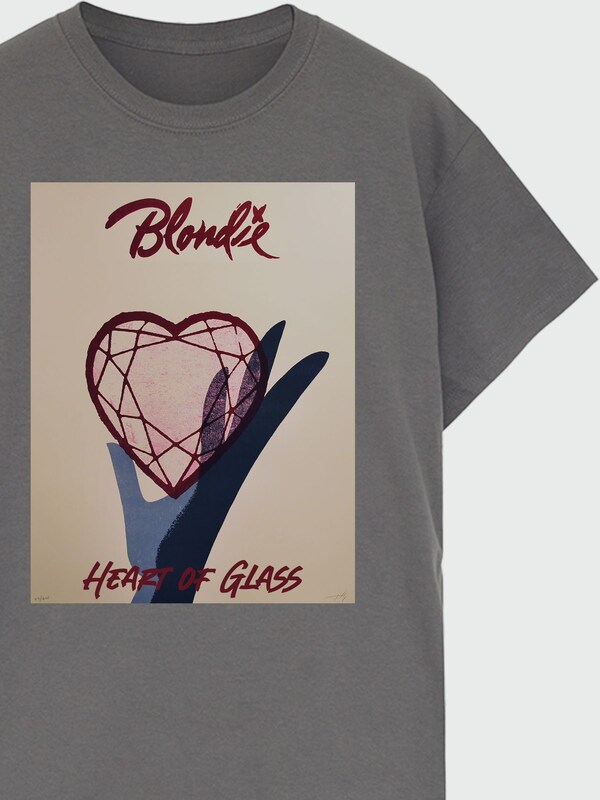 Seraphine Brands In Grey Blondie Heart Of Glass Poster Women Charcoal Boyfriend Fit Music T-Shirt
