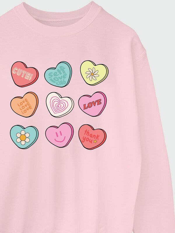 Seraphine Brands In Pink Pink Girls Valentines Day Love Candy Heart Sweatshirt