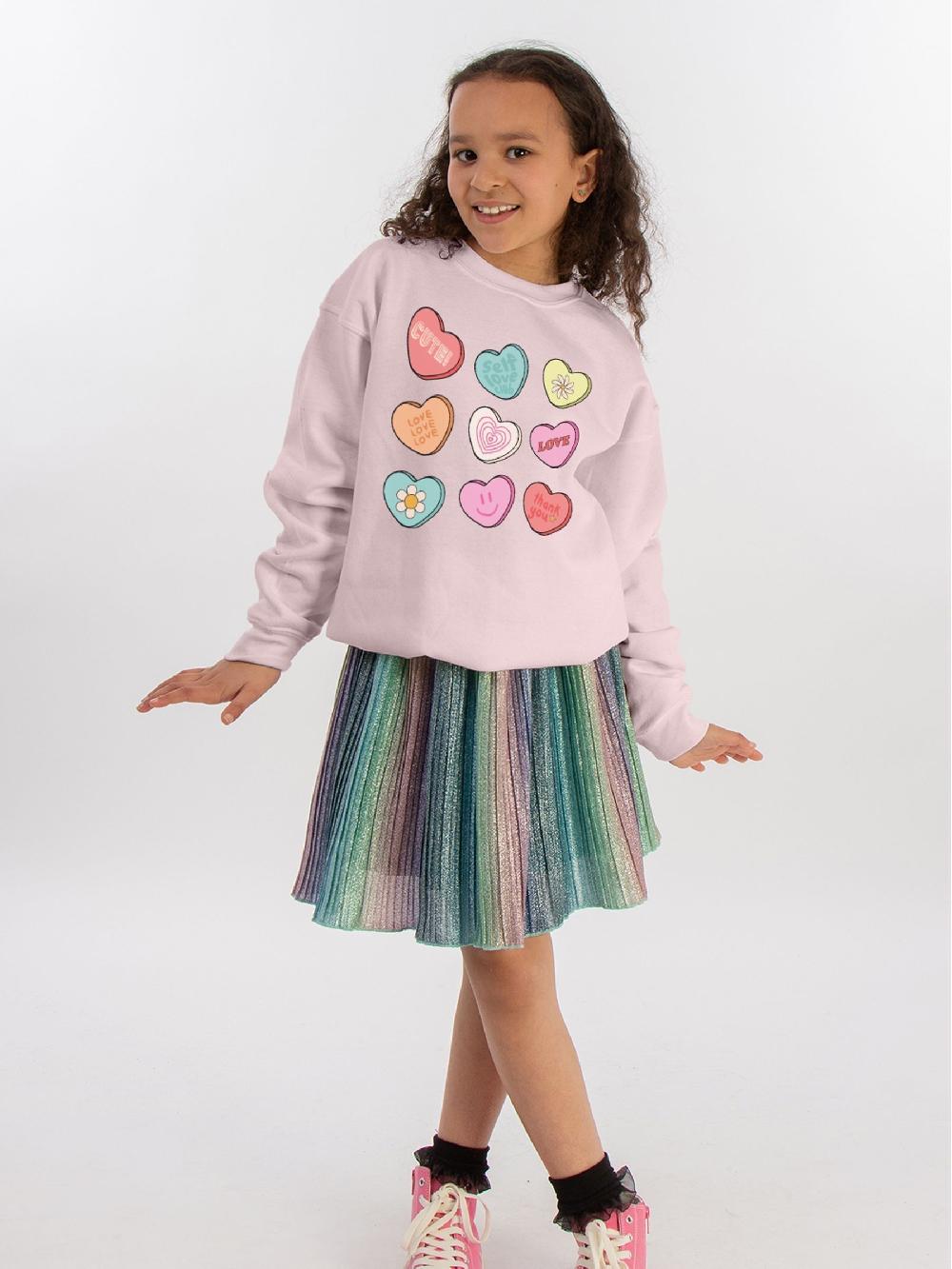 seraphine Brands In Pink Pink Girls Valentines Day Love Candy Heart Sweatshirt