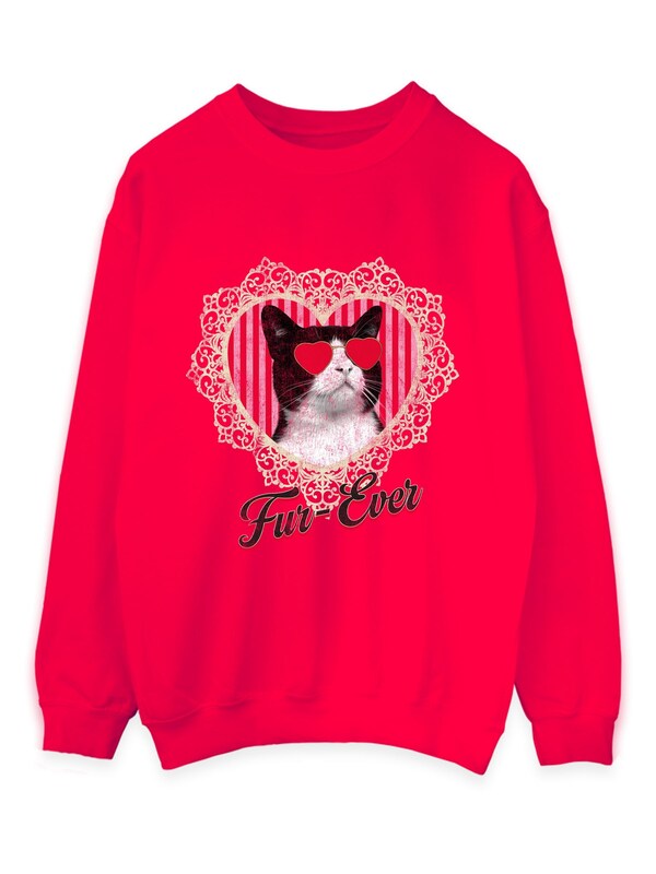 Seraphine Brands In Red Valentine's Day Cat Fur Ever Sweat Top