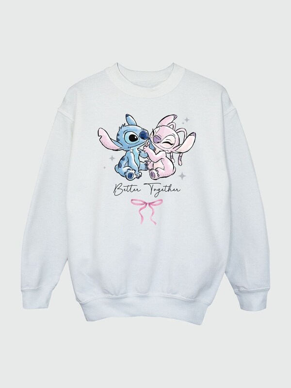Seraphine Brands In White Disney Lilo & Stitch And Angel Better Together Sweatshirt