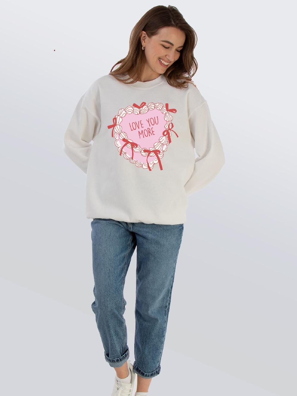 seraphine Brands In White Valentine's Day Cake Love You More Sweat Top