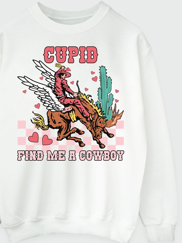Seraphine Brands In White Valentine's Day Cowboy Sweat Top