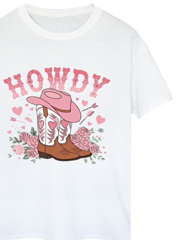 Seraphine Brands In White Valentine's Day Howdy Boots T-Shirt