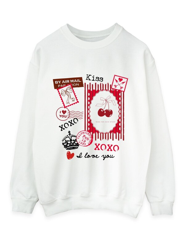 Seraphine Brands In White Valentine's Day Stamps Sweat Top