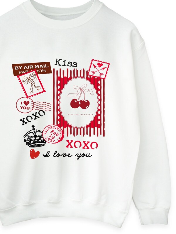 Seraphine Brands In White Valentine's Day Stamps Sweat Top