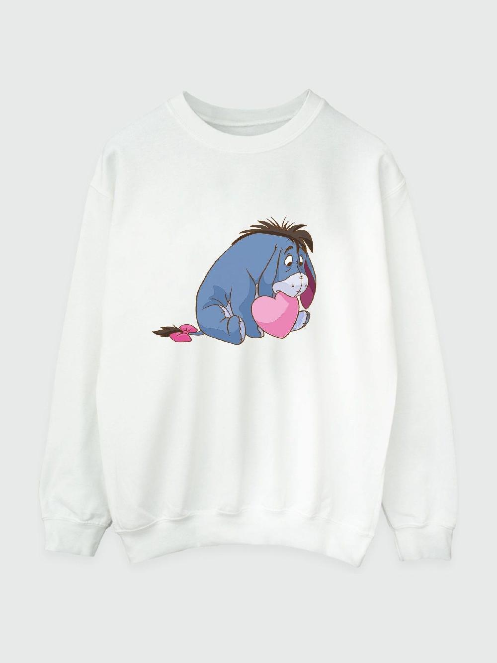 seraphine Brands In White Winnie The Pooh Eeyore Heart Mouth Women Sweatshirt