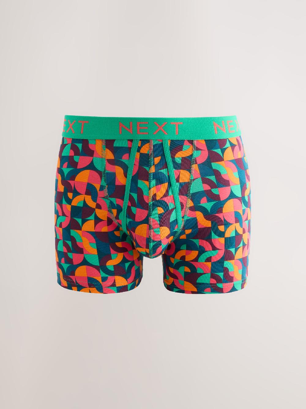 seraphine Bright Blue/Orange/Purple Circle Geo Print A-Front Boxers