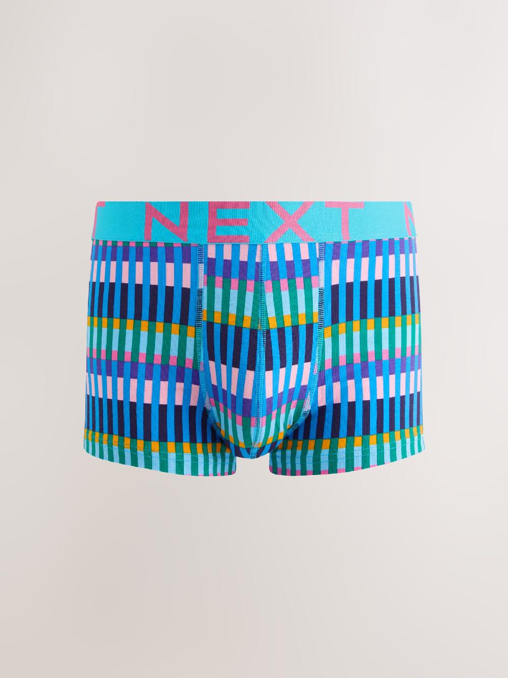 seraphine Bright Blue/Purple Geo 5 Pack Hipster Boxers 5 Pack