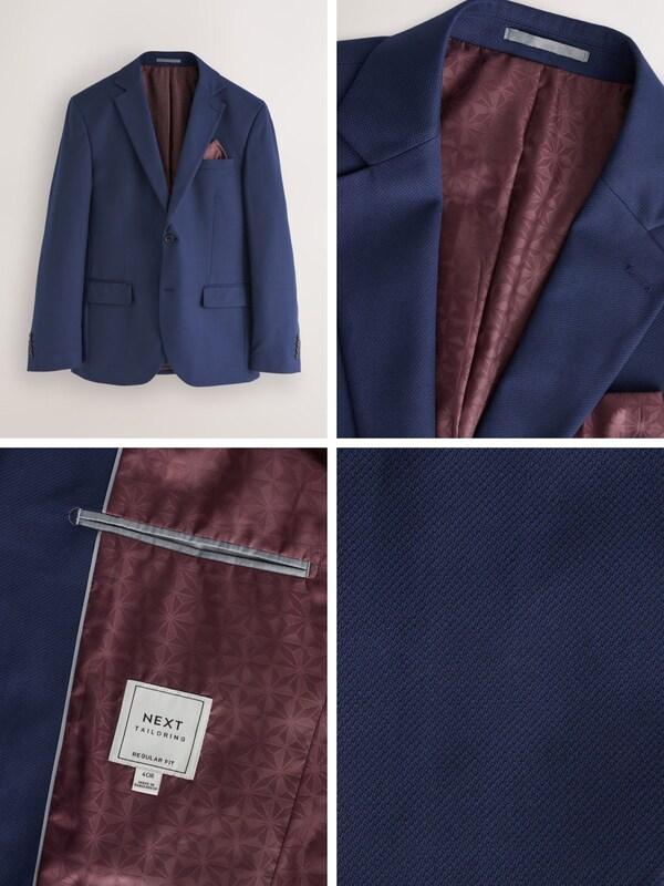 Seraphine Bright Blue Regular Fit Textured Suit Jacket