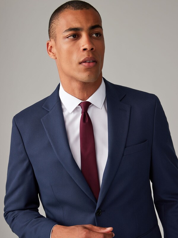 Seraphine Bright Blue Regular Fit Textured Suit Jacket