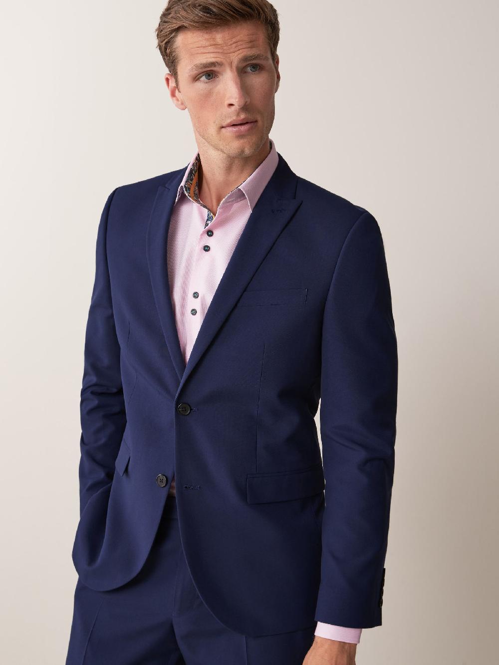 seraphine Bright Blue Regular Fit Two Button Suit Jacket