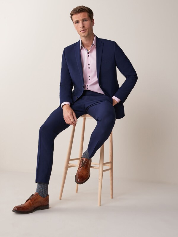 Seraphine Bright Blue Skinny Fit Two Button Suit Jacket