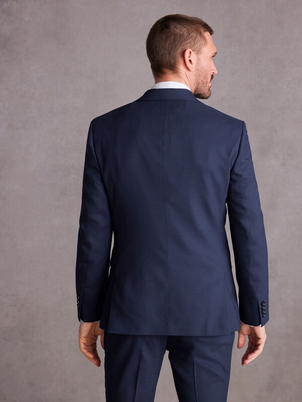 Seraphine Bright Blue Slim Fit Signature Tollegno Italian Wool Textured Suit Jacket
