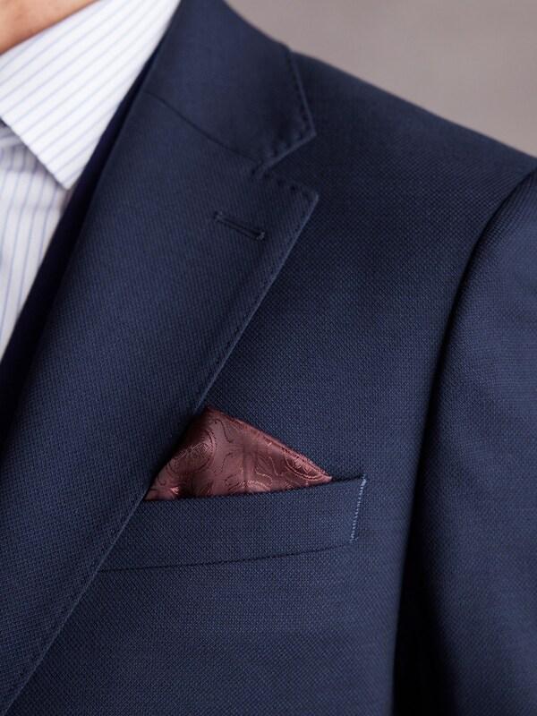 Seraphine Bright Blue Slim Fit Signature Tollegno Italian Wool Textured Suit Jacket