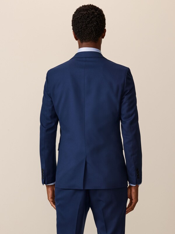 Seraphine Bright Blue Slim Fit Textured Suit Jacket