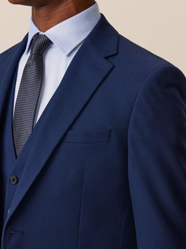 Seraphine Bright Blue Slim Fit Textured Suit Jacket