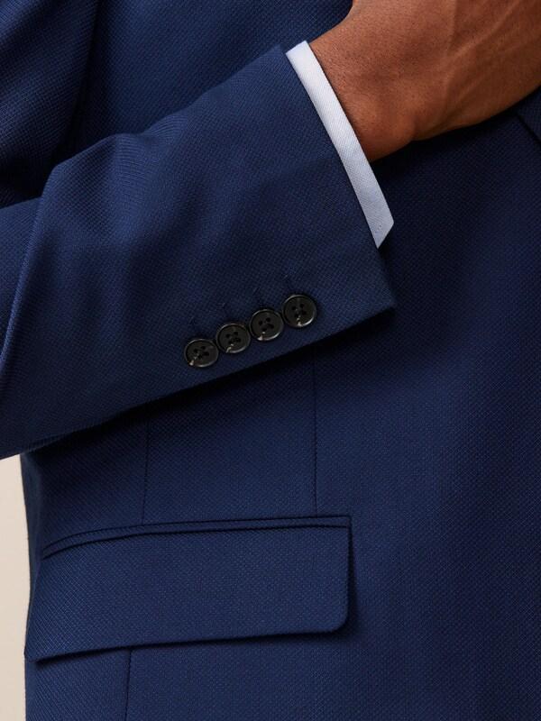 Seraphine Bright Blue Slim Fit Textured Suit Jacket