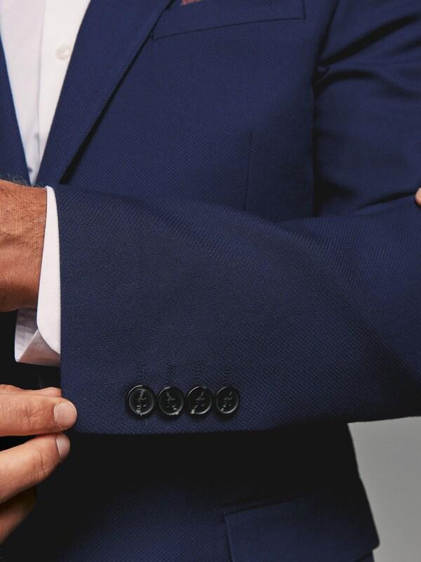 Seraphine Bright Blue Tailored Fit Textured Suit Jacket