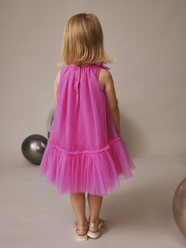 Seraphine Bright Pink Bows Sleeveless Mesh Dress (3mths-7yrs)