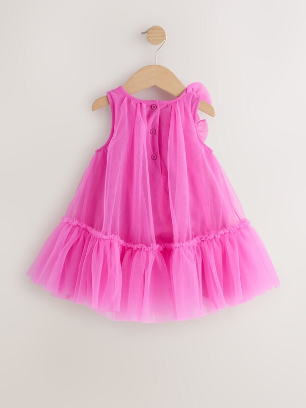 Seraphine Bright Pink Bows Sleeveless Mesh Dress (3mths-7yrs)