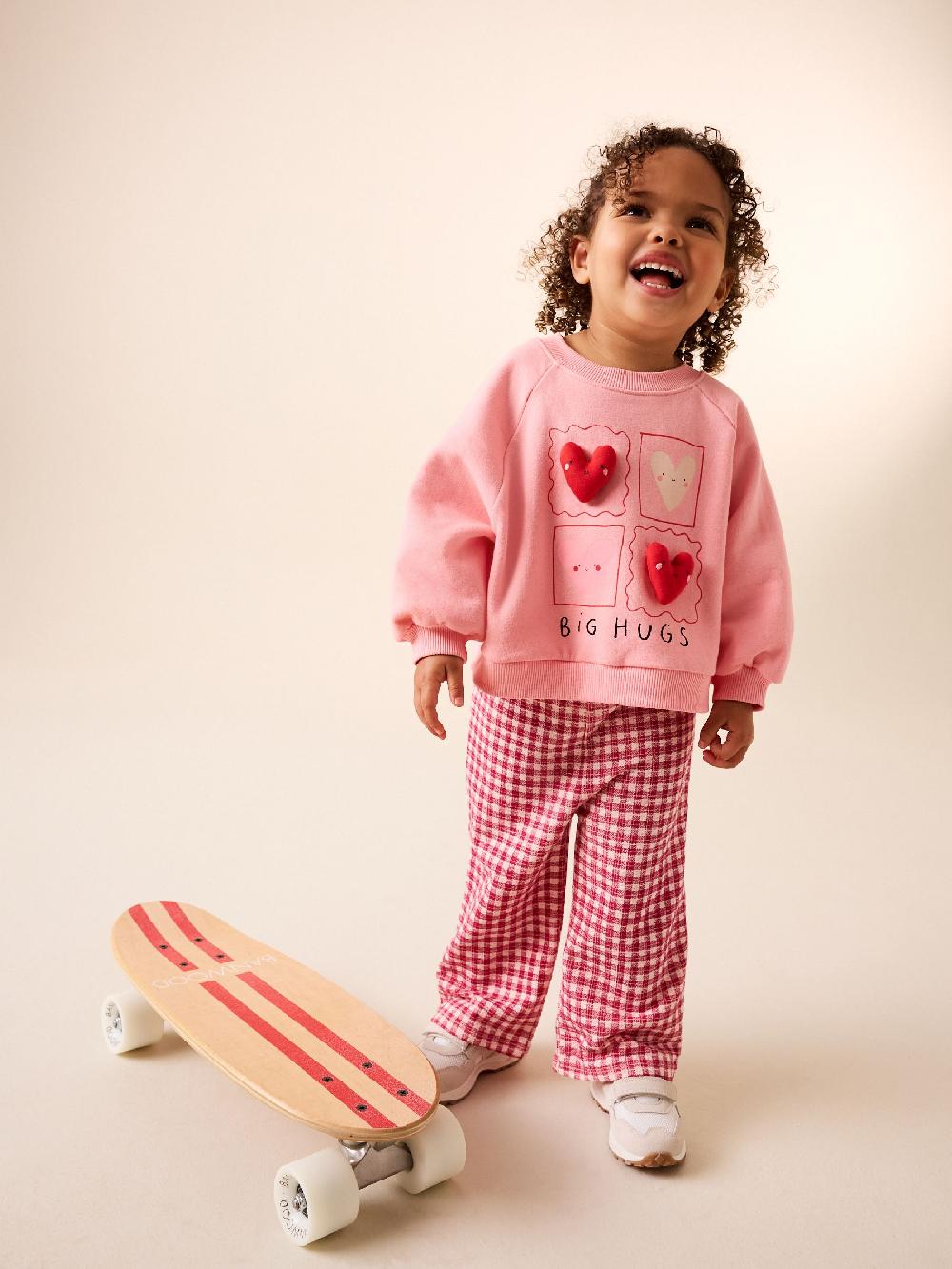 seraphine Bright Pink Sweatshirt & Wide Leg Trousers Set (3mths-7yrs)