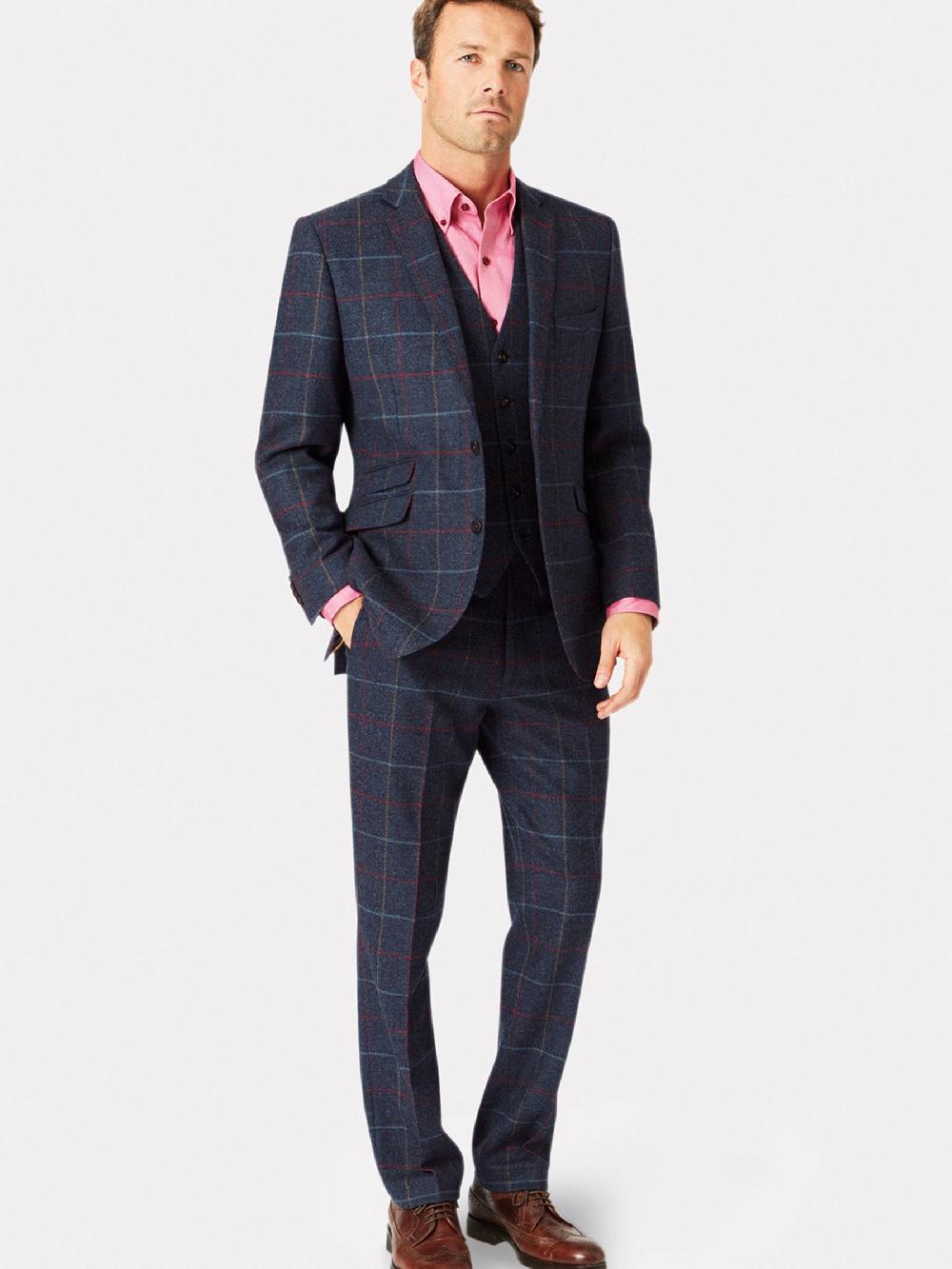 seraphine Brook Taverner Blue Check Wool Suit Jacket