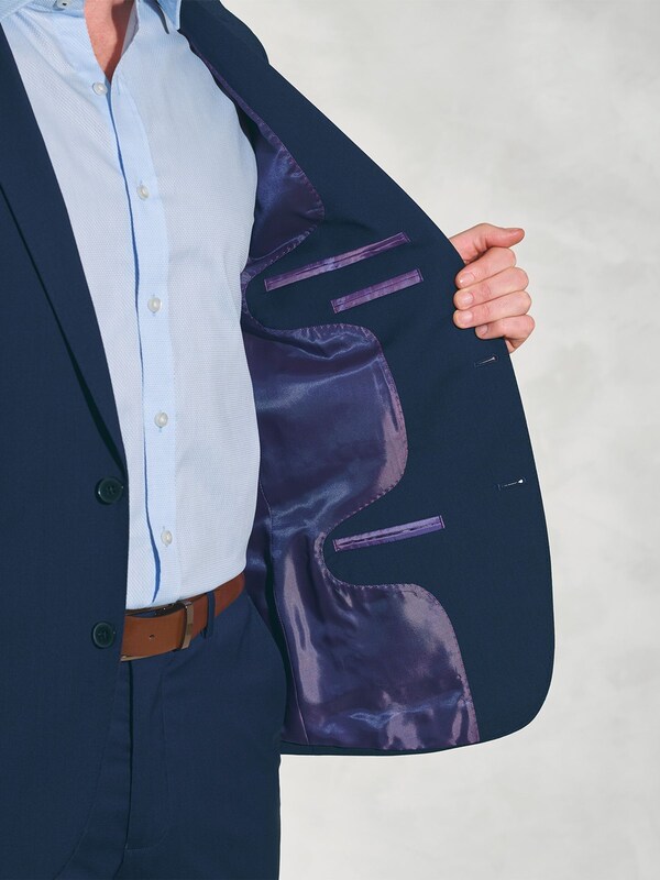 Seraphine Brook Taverner Blue Tailored Fit Wool Mix Washable Suit Jacket