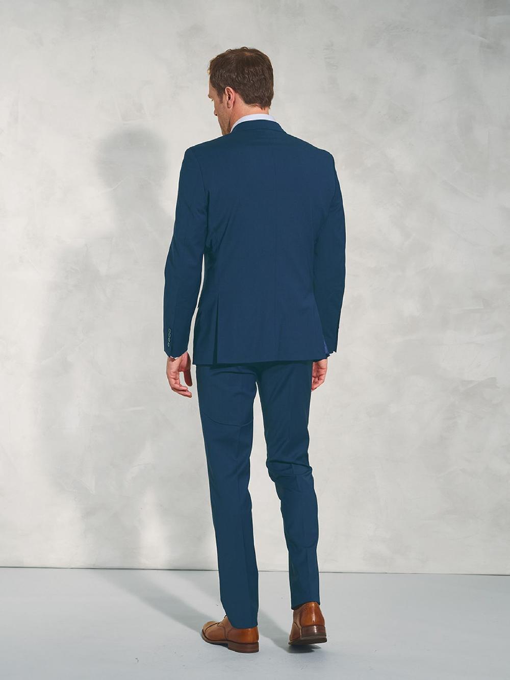 seraphine Brook Taverner Blue Tailored Fit Wool Mix Washable Suit Jacket