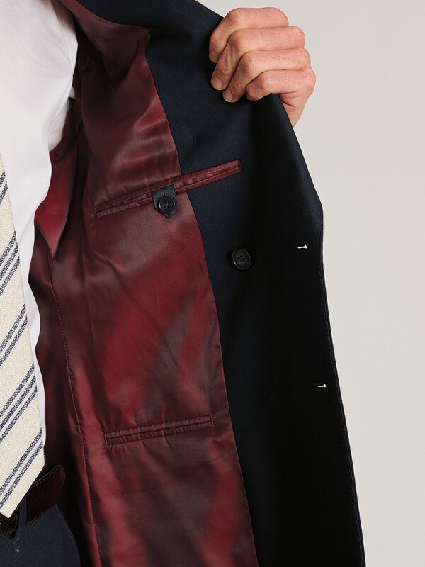 Seraphine Brook Taverner Blue Wool Blend Double Breasted Suit Jacket