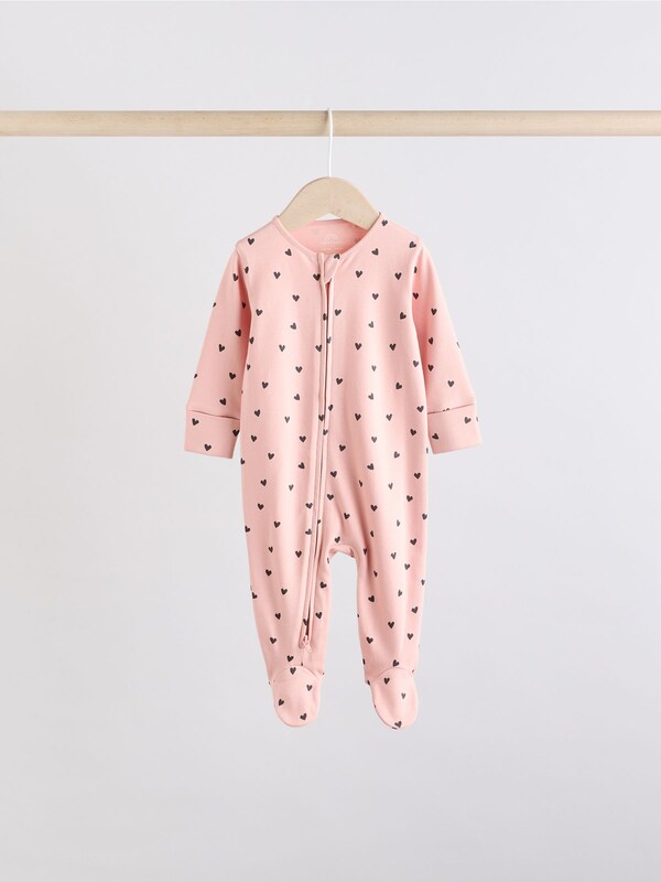 Seraphine Brown/Cream 5 Pack Two Way Zip Baby Sleepsuits (0mths-2yrs)